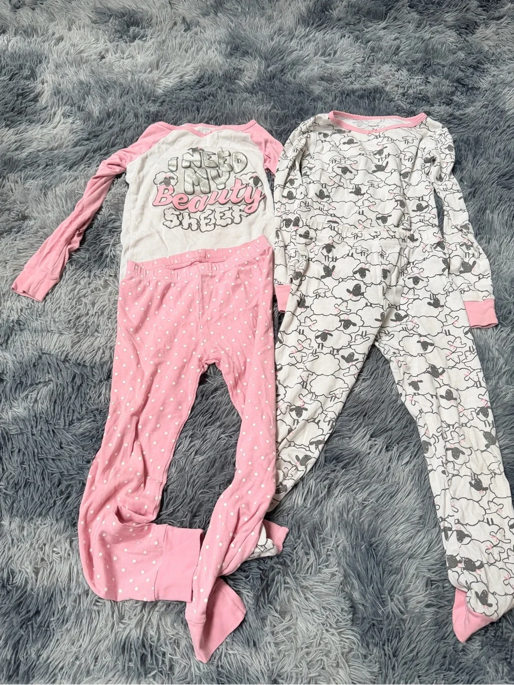 Girls 4T 100% cotton coord-set matching set pajama sleepwear play sheep sloth